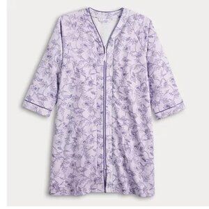 CROFT & BARROW Women's SZ XL Quilted Full Zip Duster Robe NEW